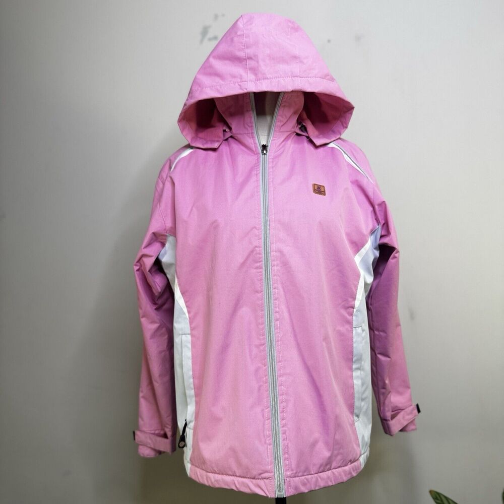 JIASER CARMAIN Pink Zip Up Fleece Lined Hooded Jacket Snow Lightweight Hoodie 48